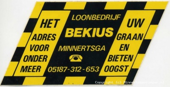 Reclame sticker Loonbedrijf Bekius