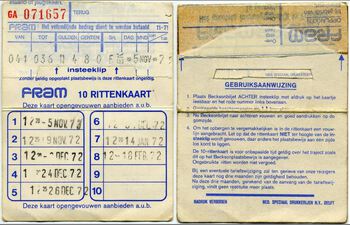 FRAM 10 rittenkaart 1972